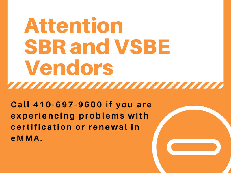 Need help with SBR or VSBE certification or renewal in eMMA?